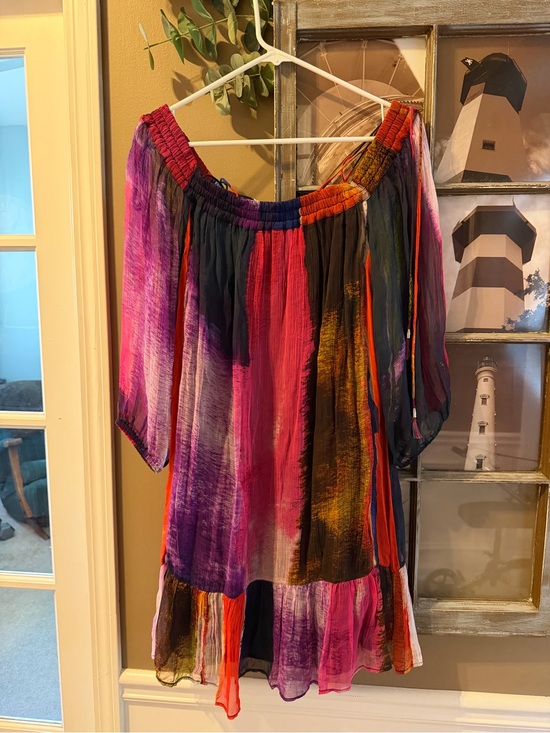 Anthropologie Dresses & Skirts - Anthropologie Maeve Off Shoulder Watercolor Midi Dress Size Small Boho NWOT
